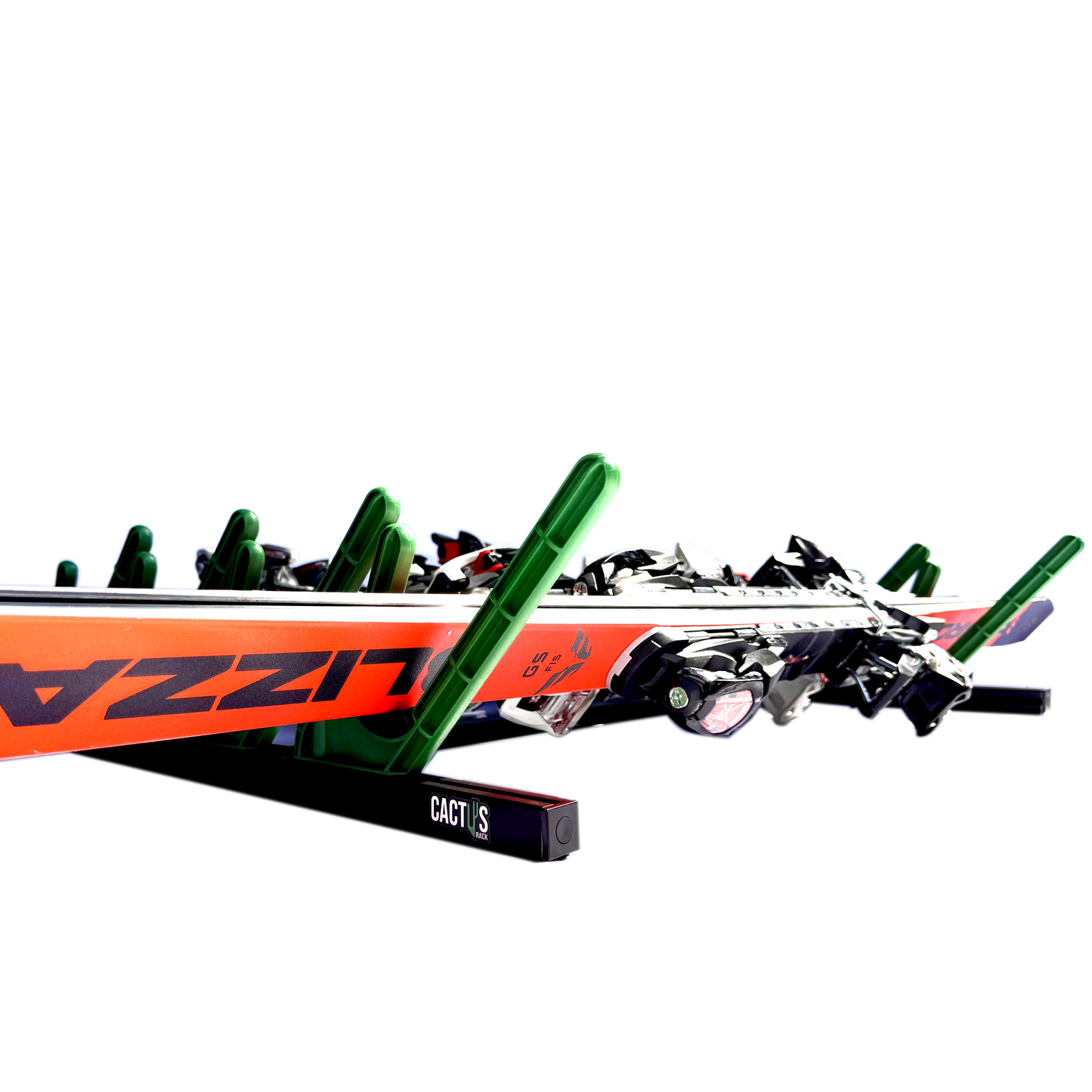 Cactus Rack holding skis for cargo roof box